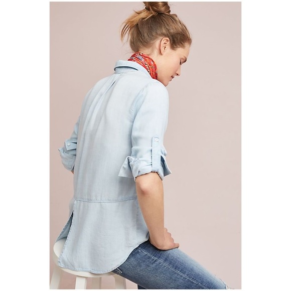 CLOTH & STONE Split-Back Chambray Buttondown [F2] - Picture 2 of 8